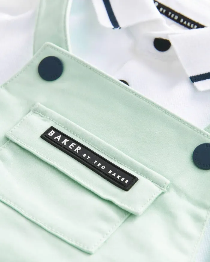 Kids DRAGOMI 8211 Cotton Polo Shirt And Dungarees Set Green Ted Baker Sets and Outfits Kids DRAGOMI 8211 Cotton Polo Shirt And Dungarees Set Green Ted Baker Sets and Outfits