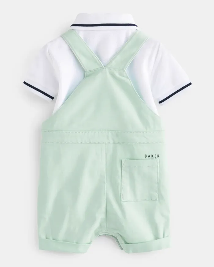 Kids DRAGOMI 8211 Cotton Polo Shirt And Dungarees Set Green Ted Baker Sets and Outfits Kids DRAGOMI 8211 Cotton Polo Shirt And Dungarees Set Green Ted Baker Sets and Outfits