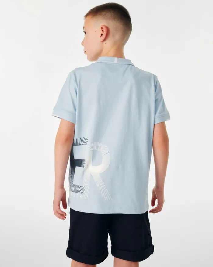 Kids FERKA 8211 Logo Zip Polo Shirt Blue Ted Baker Tops Kids FERKA 8211 Logo Zip Polo Shirt Blue Ted Baker Tops