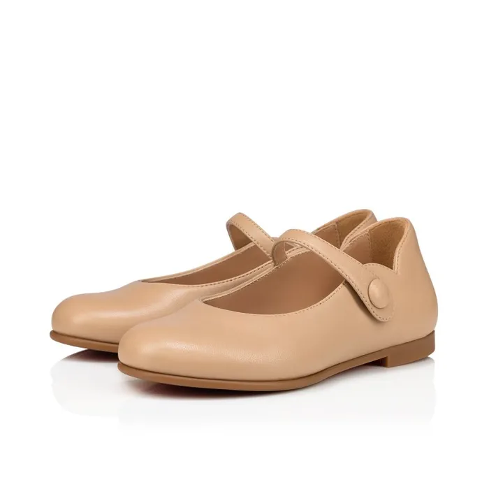 Kids Melodie Chick Ballerinas 8211 Nappa Leather 8211 Nude 1 Christian Louboutin Ballerinas