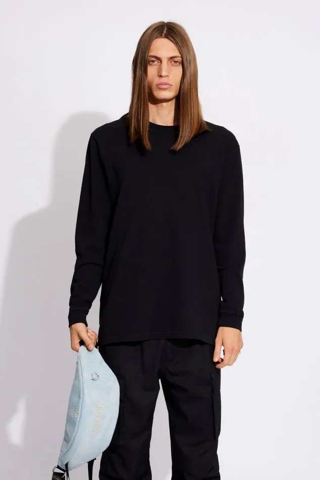 Kim Print LS TShirt 8211 Black Print Men Won Hundred Tshirts and Tops