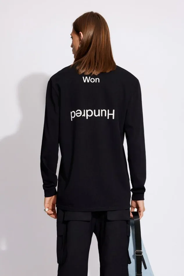 Kim Print LS TShirt 8211 Black Print Men Won Hundred Tshirts and Tops