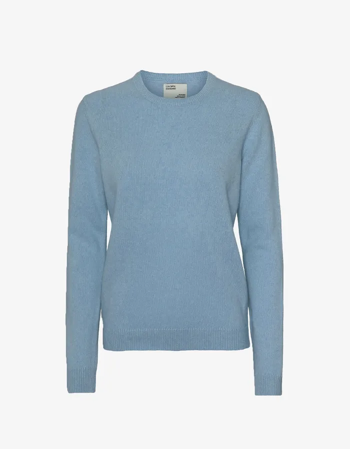 Knit Sweaters Women Classic Merino Wool Crew 8211 Stone Blue Colorfulstandard Women