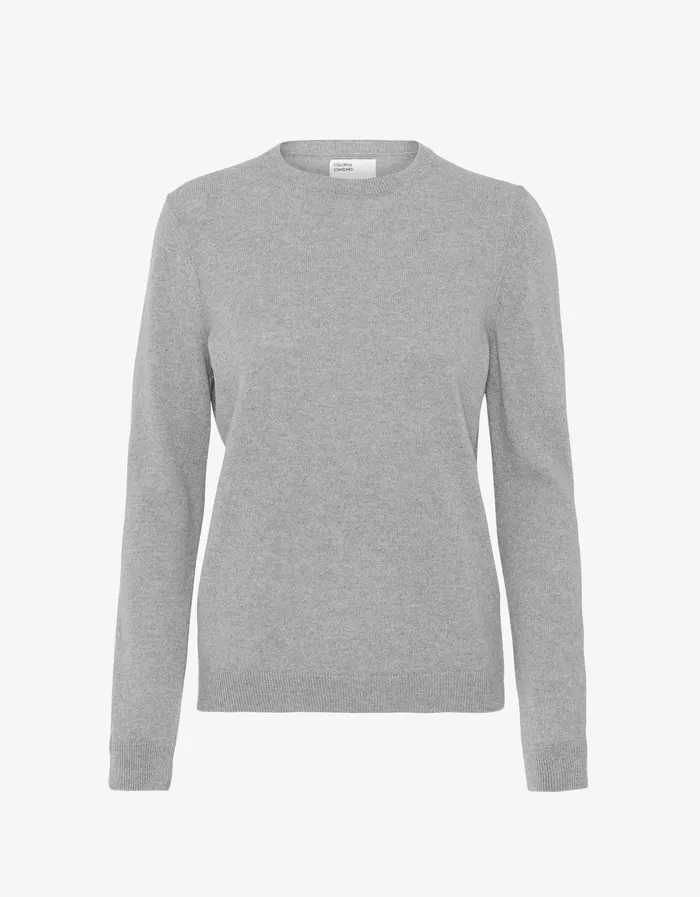 Knit Sweaters Women Women Light Merino Wool Crew 8211 Heather Grey Colorfulstandard