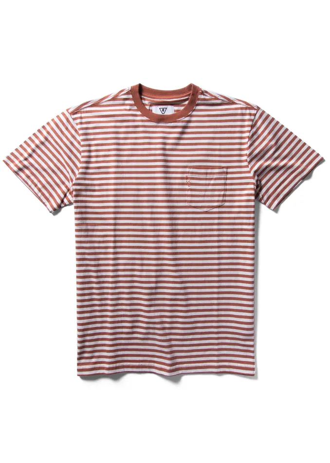 Knit Tees Men Derrick Disney Stripe Eco Pkt Tee Terracotta Vissla