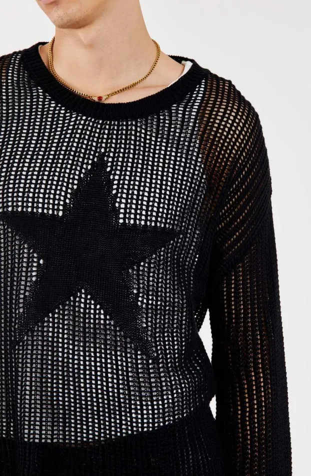 Knitwear Men Jaded London Black Nebula Jumper