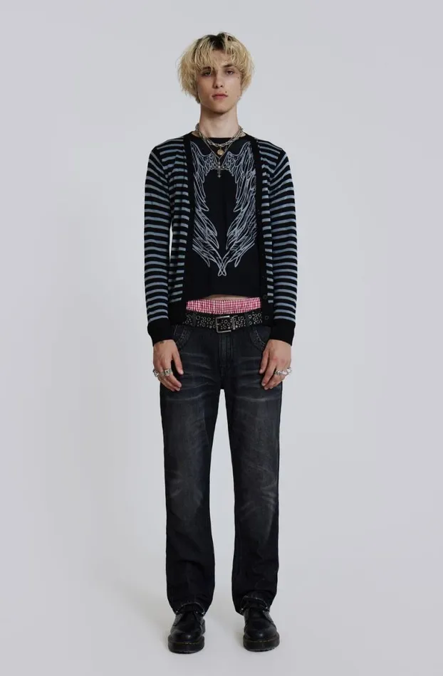 Knitwear Men Jaded London Sid Stripe Cardigan