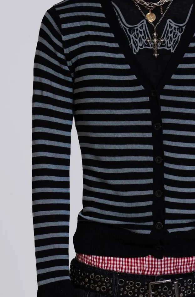 Knitwear Men Jaded London Sid Stripe Cardigan
