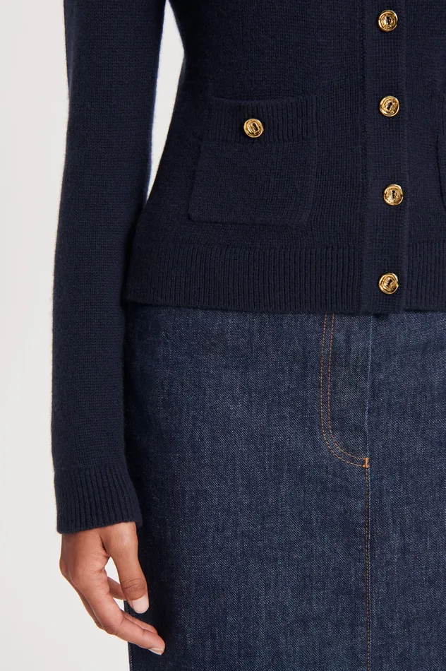 Knitwear Women CASHMERE SHIRT NAVY Scanlan Theodore Knitwear Women CASHMERE SHIRT NAVY Scanlan Theodore
