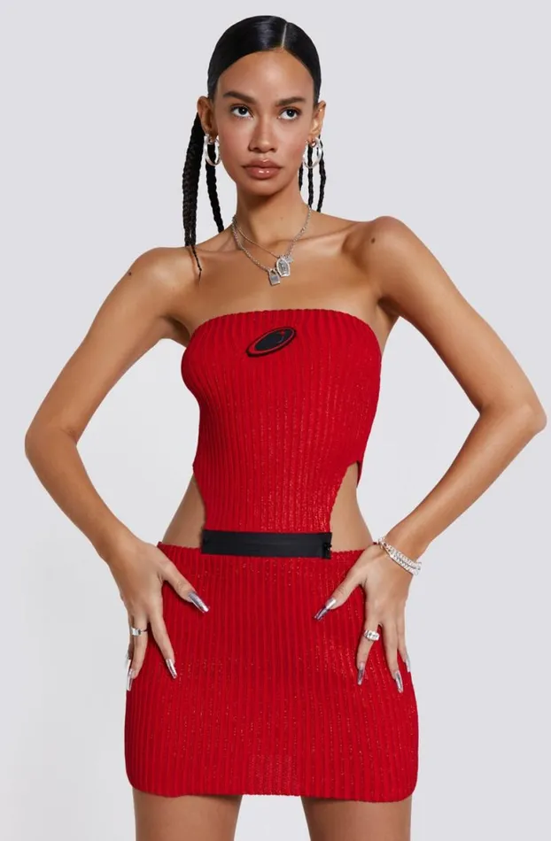 Knitwear Women Jaded London Racer Metallic 2 In 1 Dress