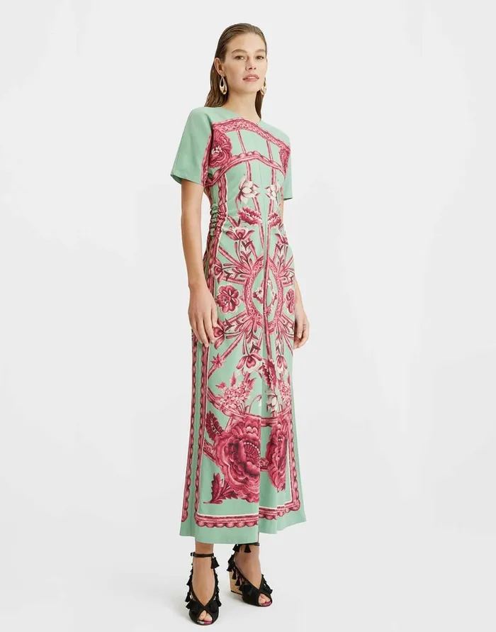 La Doublej Angelica Dress Zodiac Place Acquamarine In Envers Satin Women Dresses