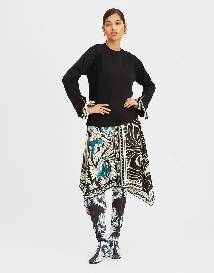 La Doublej Arcade Dress Mix Tiles Place Black In Heavy Jersey Women Dresses