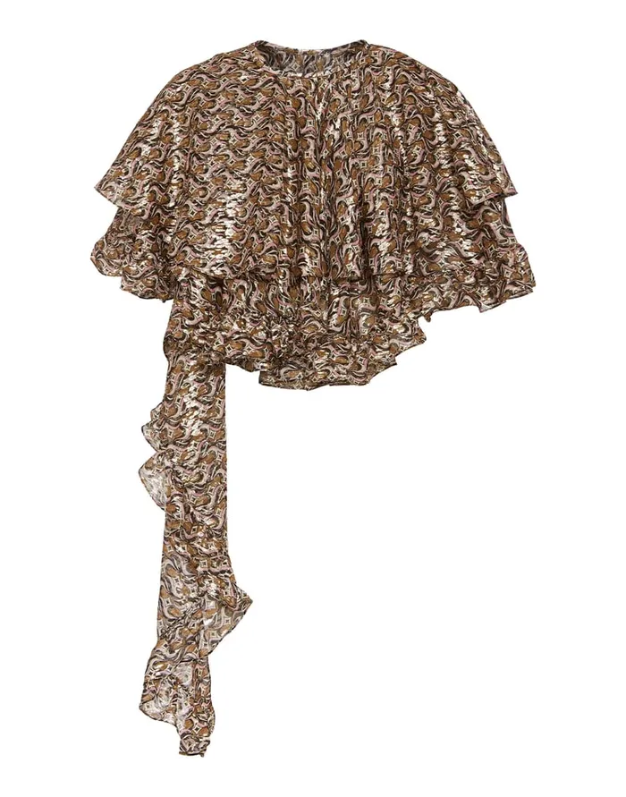 La Doublej Ball Drop Mini Cape Jive Pink In Lurex Fil Coup Women Outerwear