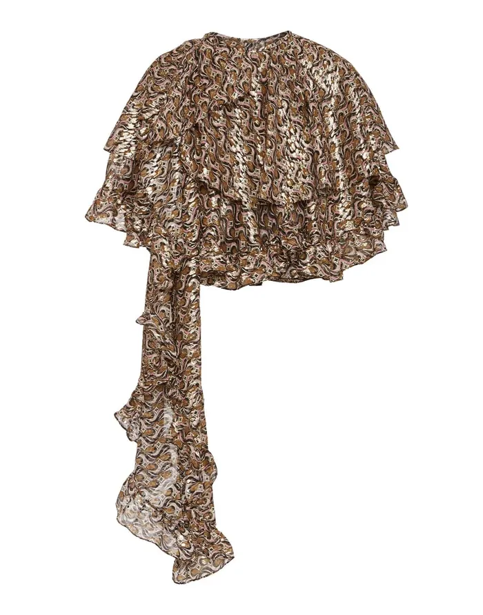 La Doublej Ball Drop Mini Cape Jive Pink In Lurex Fil Coup Women Outerwear