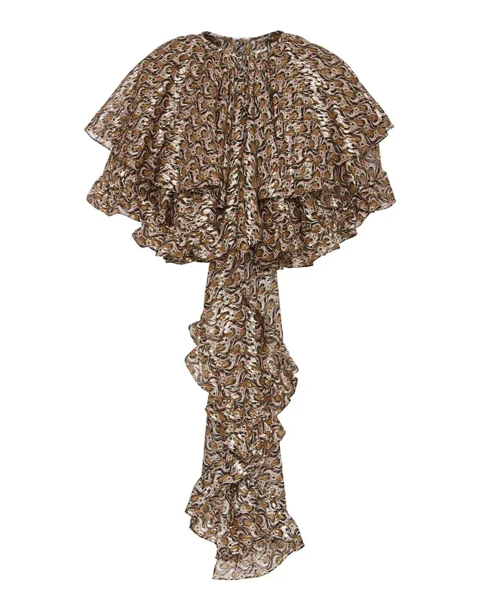 La Doublej Ball Drop Mini Cape Jive Pink In Lurex Fil Coup Women Outerwear