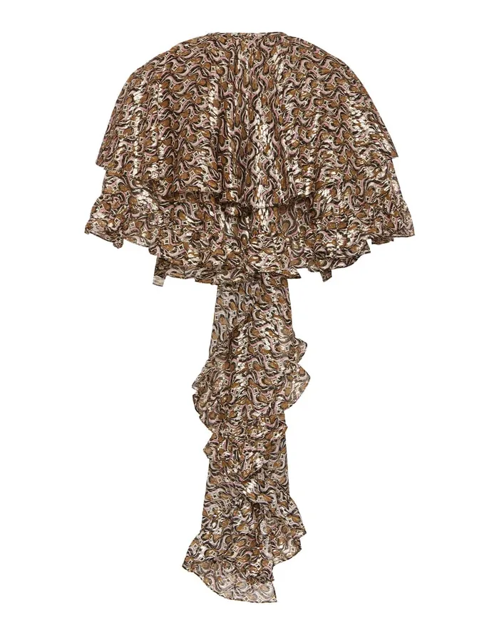 La Doublej Ball Drop Mini Cape Jive Pink In Lurex Fil Coup Women Outerwear