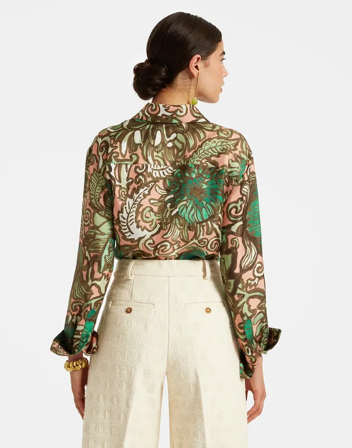 La Doublej Boy Shirt Anemone Pink In Twill Silk Women Shirts and Tops