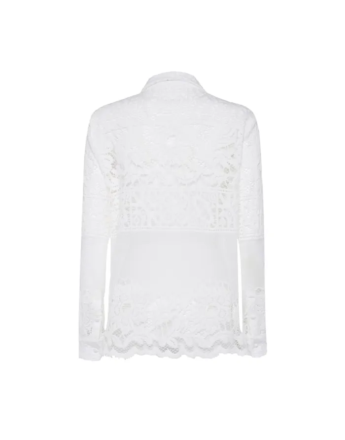 La Doublej Boy Shirt White In Cotton Lace Women Shirts and Tops