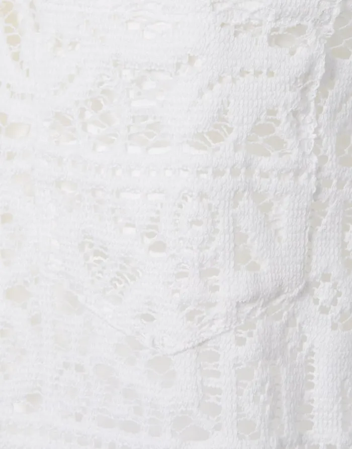 La Doublej Boy Shirt White In Cotton Lace Women Shirts and Tops