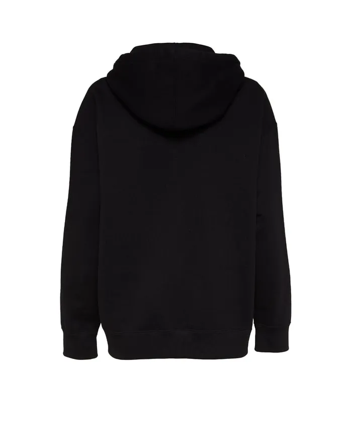 La Doublej Discman Hoodie Black In Embroidered Jersey Women TShirts and Sweatshirts