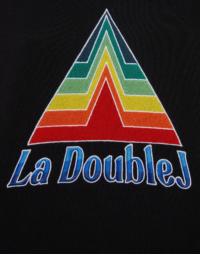 La Doublej Discman Hoodie Black In Embroidered Jersey Women TShirts and Sweatshirts