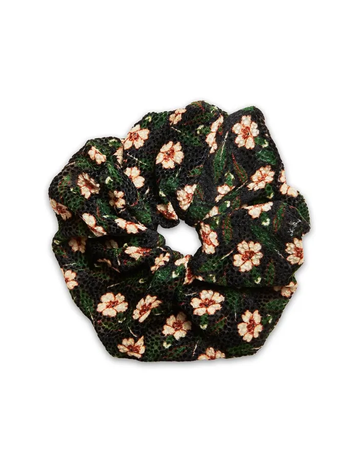 La Doublej Giga Scrunchie Mayfair Black In Devore Velvet Women Hair Accessories