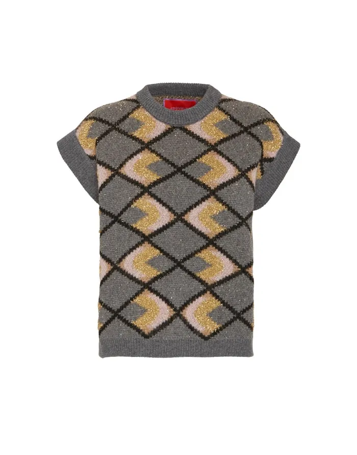 La Doublej HalfLight Gilet HalfLight Grey In Jacquard Women Knitwear