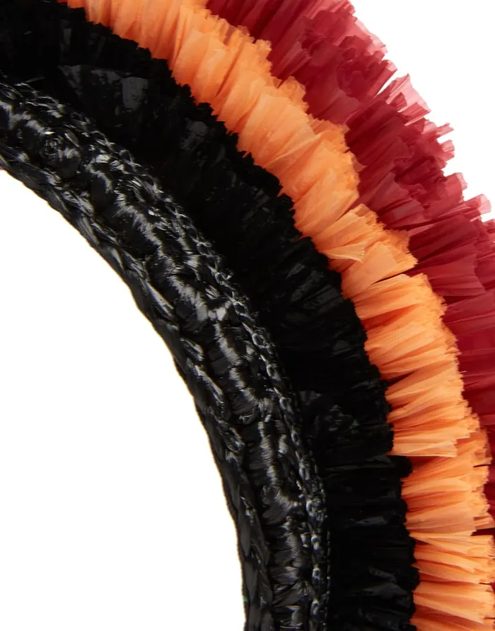 La Doublej Halo Headband Solid Black In Raffia Crochet Women Hair Accessories