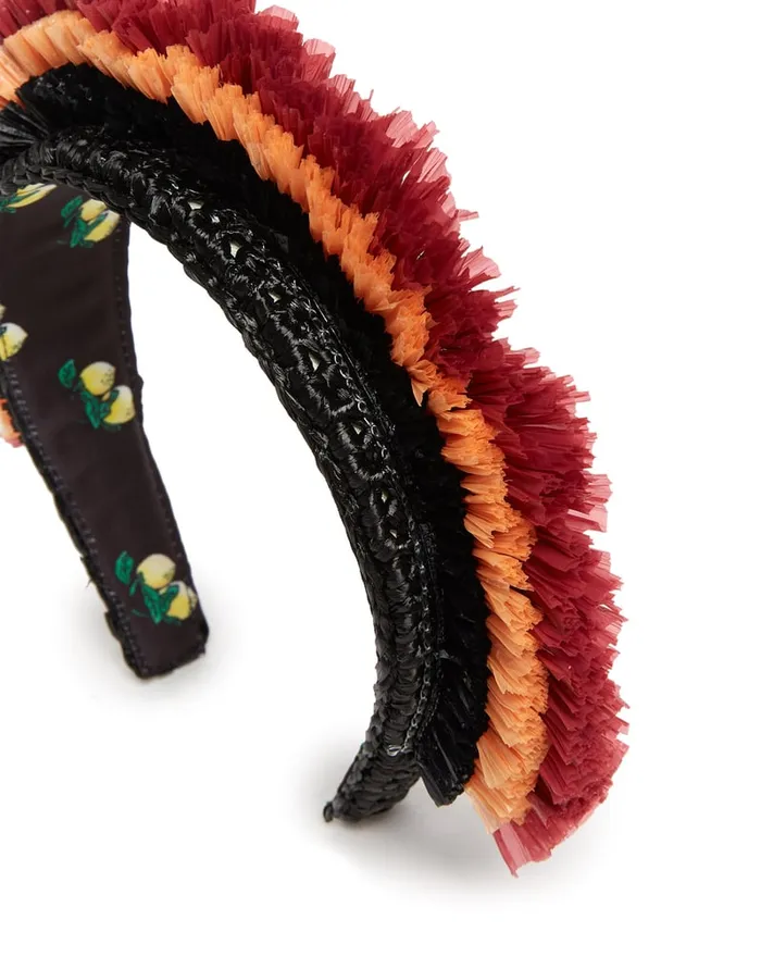 La Doublej Halo Headband Solid Black In Raffia Crochet Women Hair Accessories