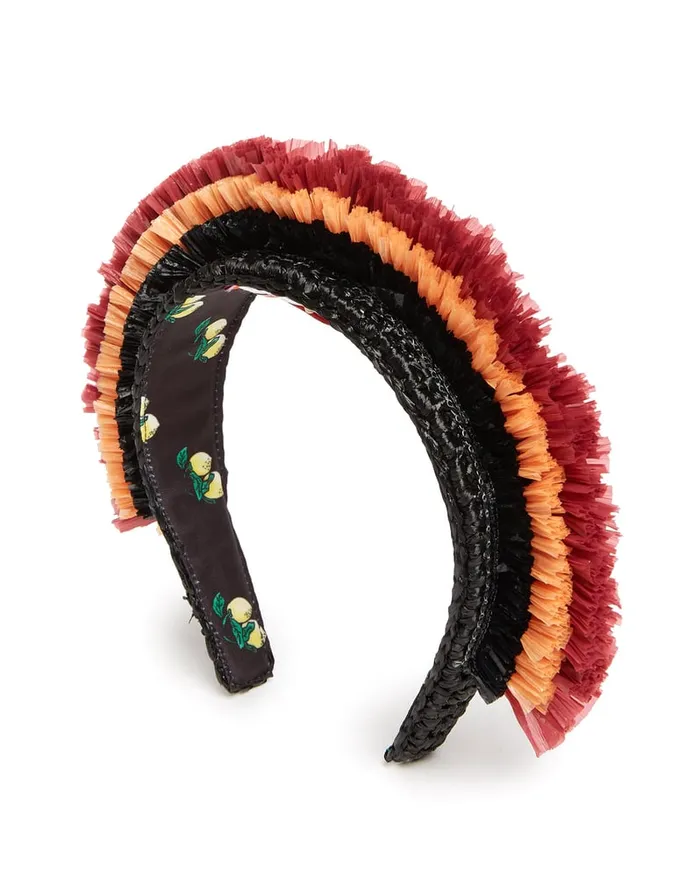 La Doublej Halo Headband Solid Black In Raffia Crochet Women Hair Accessories