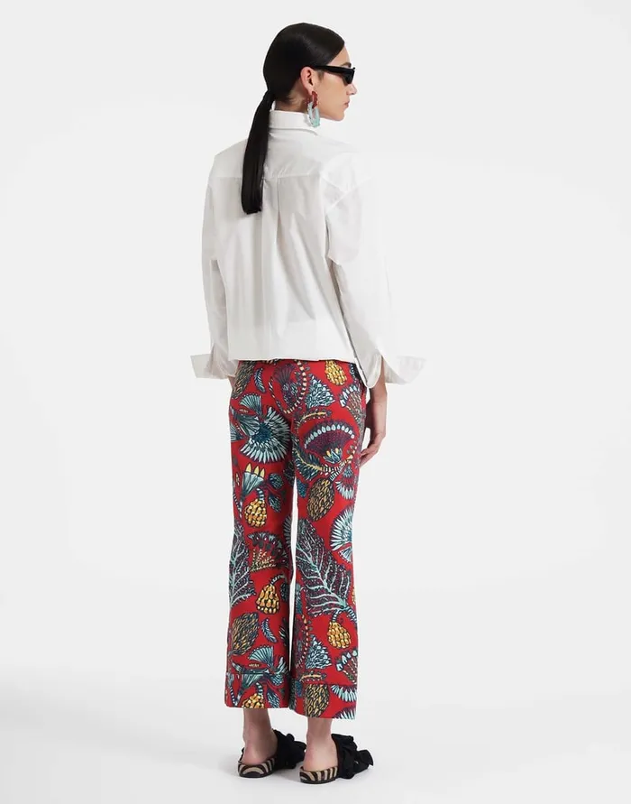 La Doublej Hendrix Pants Sicomore Red In Heavy Stretch Cotton Women Shorts and Pants