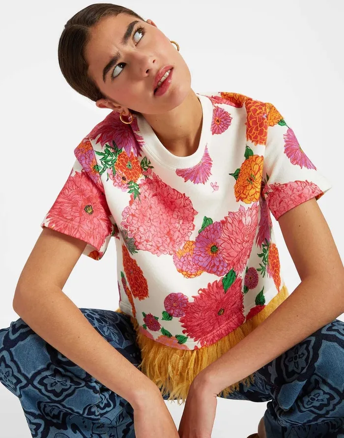 La Doublej La Scala Tee Gin White In Jersey Women TShirts and Sweatshirts