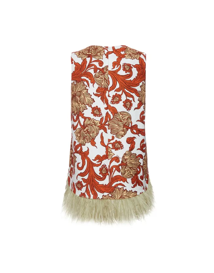 La Doublej La Scala Top Reef White In Shot Cotton With Feathers Women Shirts and Tops