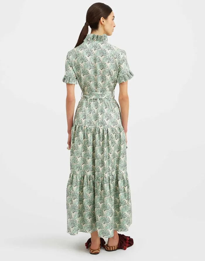 La Doublej Long And Sassy Dress Fans Mint In Silk Twill Women Dresses