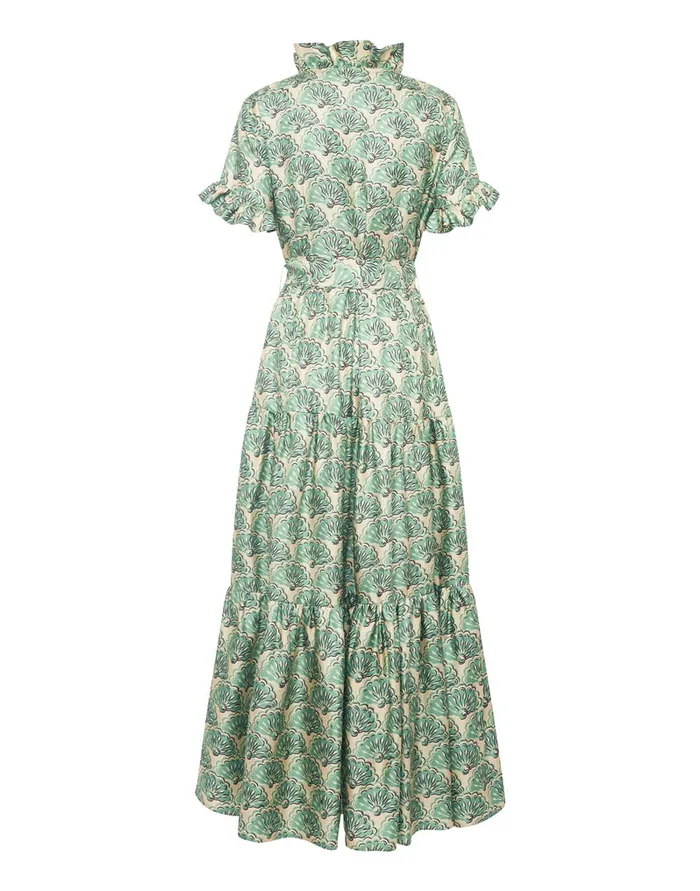 La Doublej Long And Sassy Dress Fans Mint In Silk Twill Women Dresses