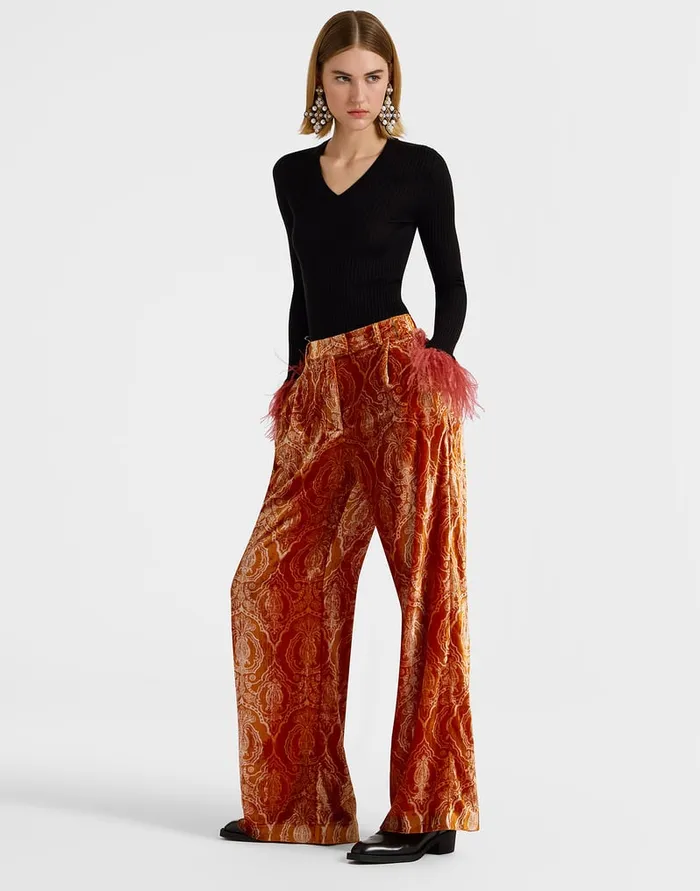 La Doublej Loose Pants Banquet Orange In Devor Women Shorts and Pants