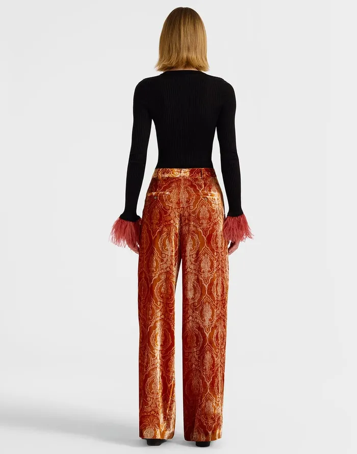 La Doublej Loose Pants Banquet Orange In Devor Women Shorts and Pants
