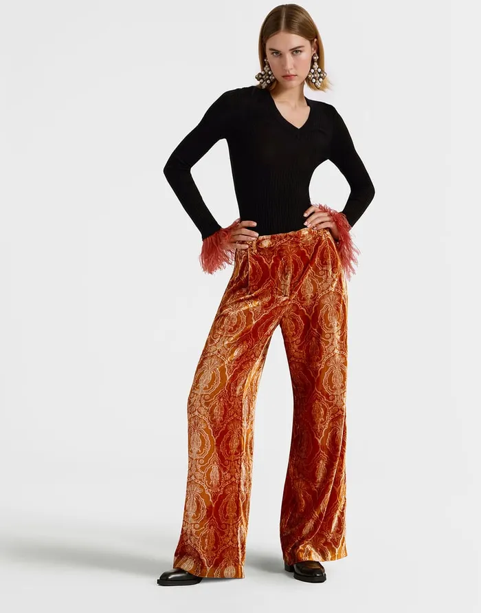 La Doublej Loose Pants Banquet Orange In Devor Women Shorts and Pants