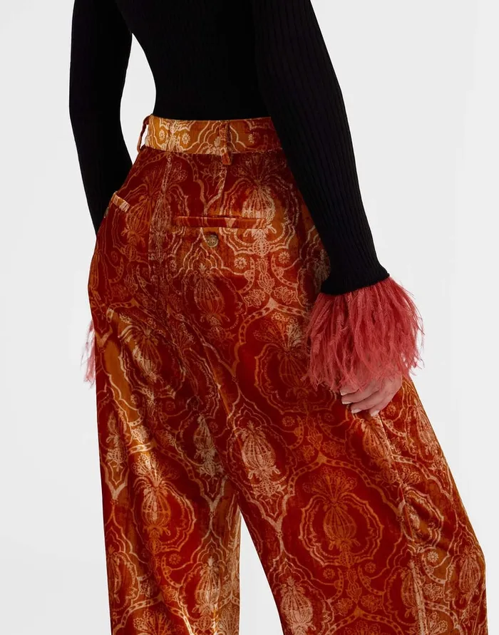 La Doublej Loose Pants Banquet Orange In Devor Women Shorts and Pants