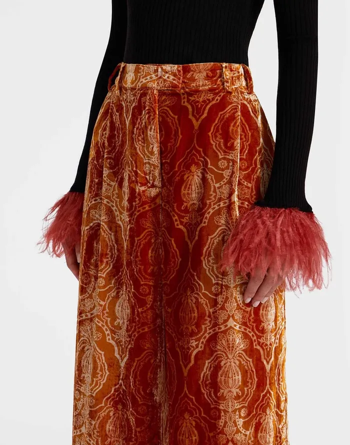 La Doublej Loose Pants Banquet Orange In Devor Women Shorts and Pants