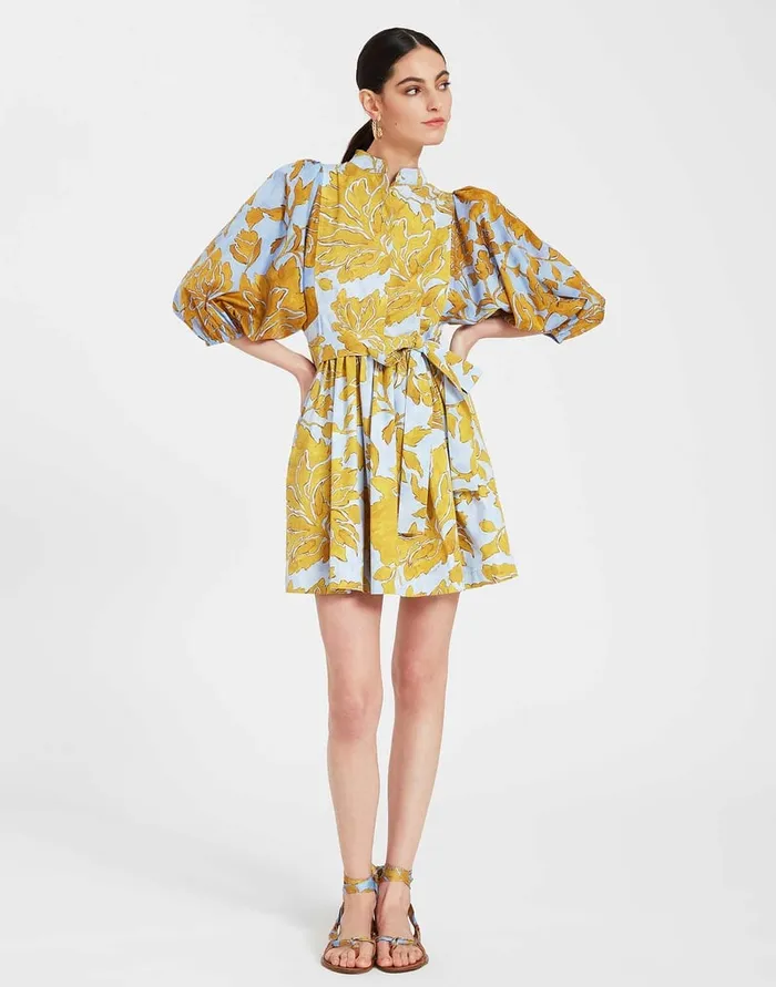 La Doublej Mini Portofino Dress Tangle Light Blue In Summer Poplin Women Dresses