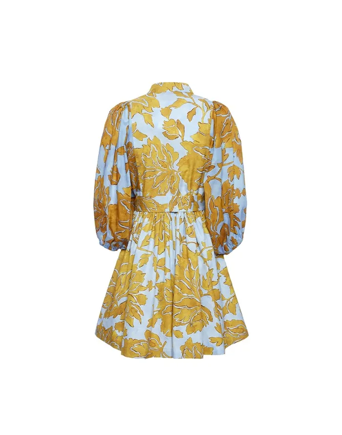 La Doublej Mini Portofino Dress Tangle Light Blue In Summer Poplin Women Dresses