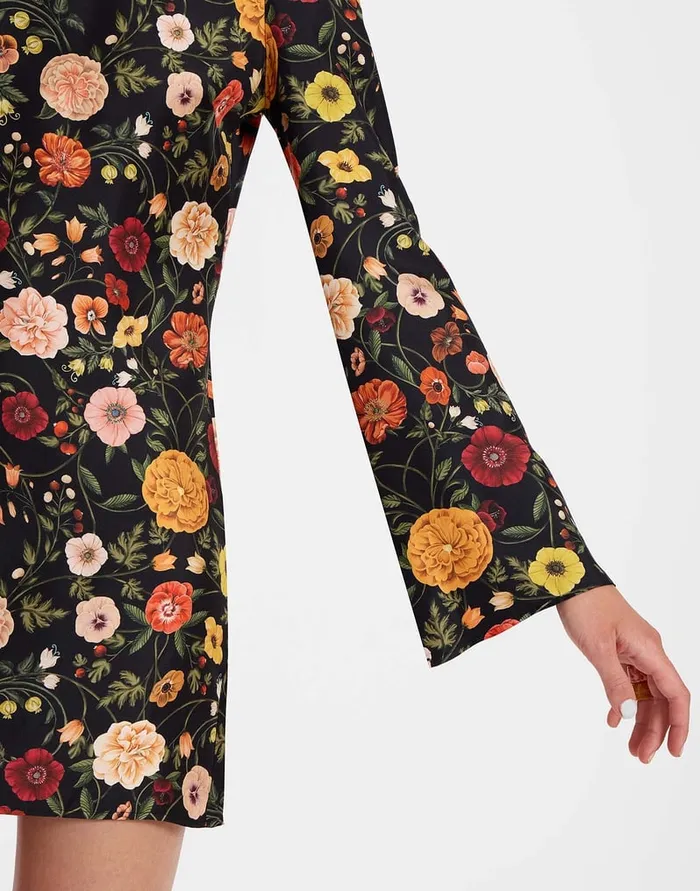 La Doublej Mini Supreme Swing Dress Botticelli Black In Silk Twill Women Dresses