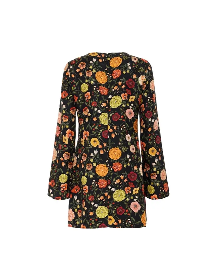 La Doublej Mini Supreme Swing Dress Botticelli Black In Silk Twill Women Dresses