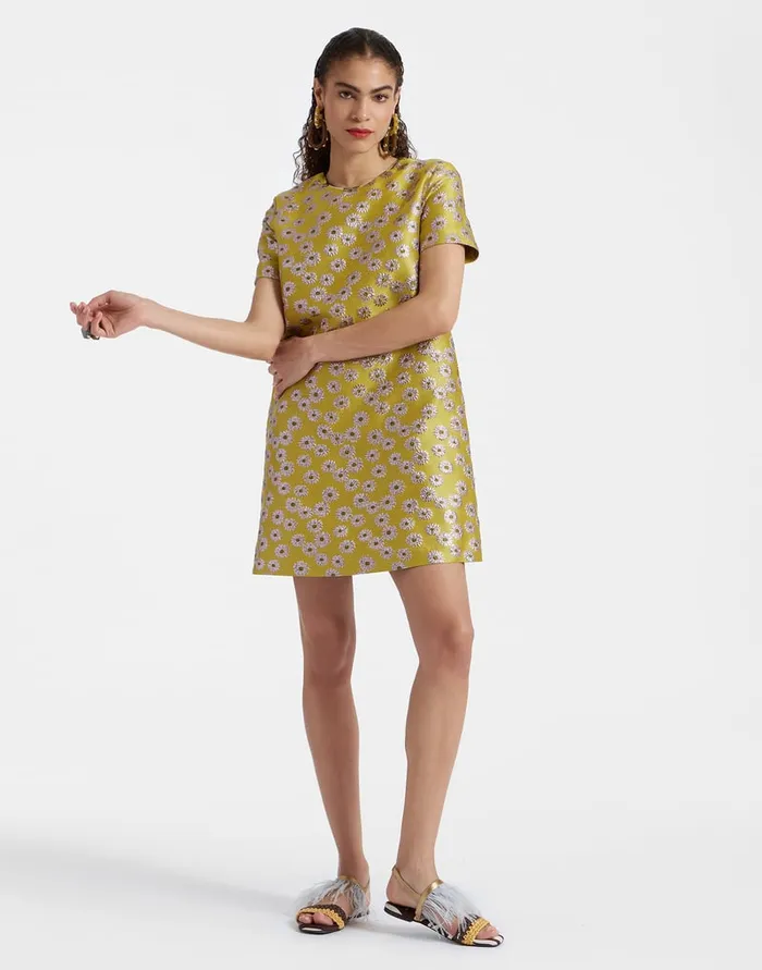 La Doublej Mini Swing Dress Margarita In Jacquard Women Party Dressing