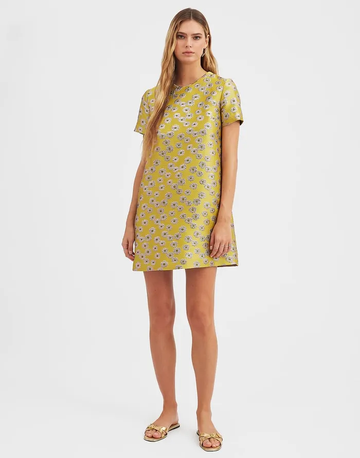 La Doublej Mini Swing Dress Margarita In Jacquard Women Party Dressing