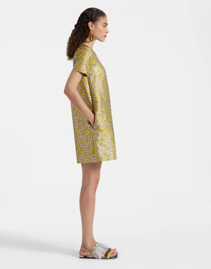 La Doublej Mini Swing Dress Margarita In Jacquard Women Party Dressing
