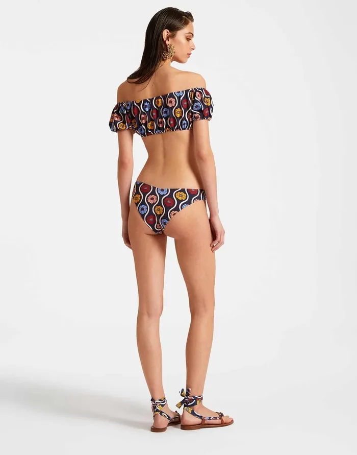 La Doublej Mirage Bottom Whitsun Mini Blue In Piquet Lycra Women Swimwear