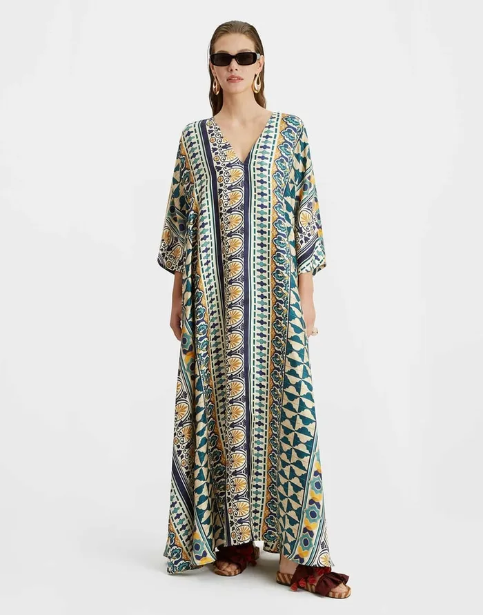 La Doublej Muumuu Dress Casareale Small Place Cream In Silk Twill Women Dresses