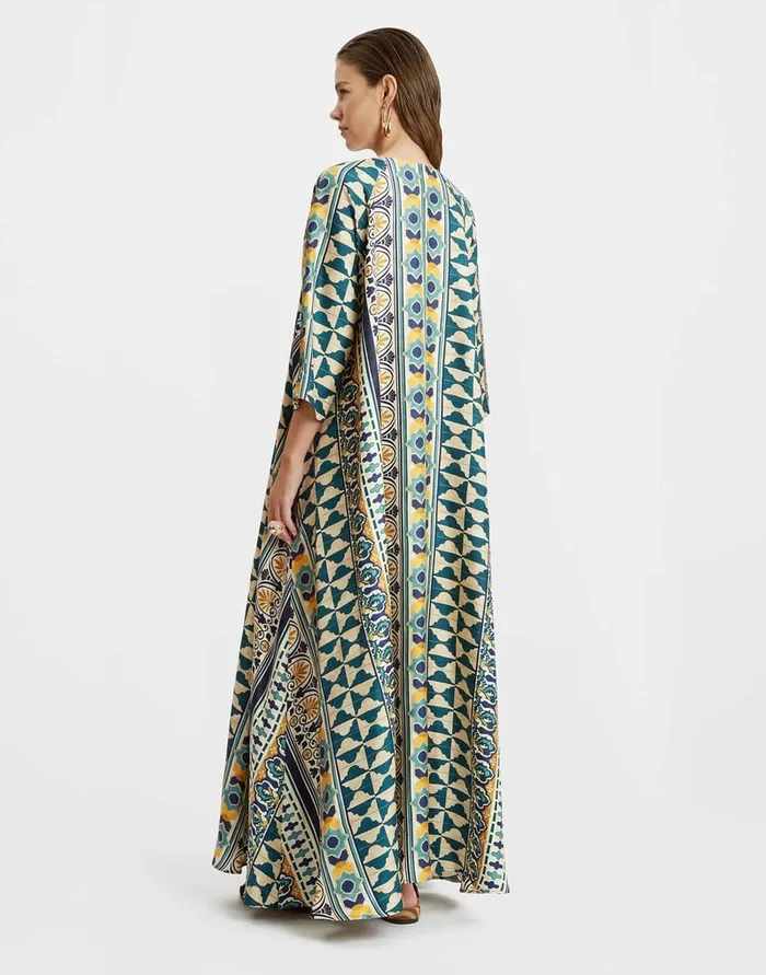 La Doublej Muumuu Dress Casareale Small Place Cream In Silk Twill Women Dresses